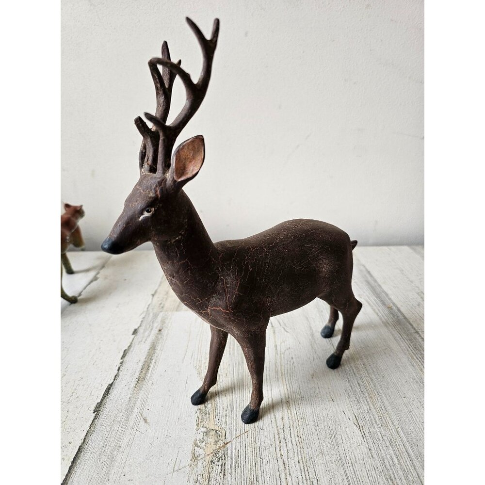 Vintage paper‎ mache reindeer deer Xmas decor shabby chic unique